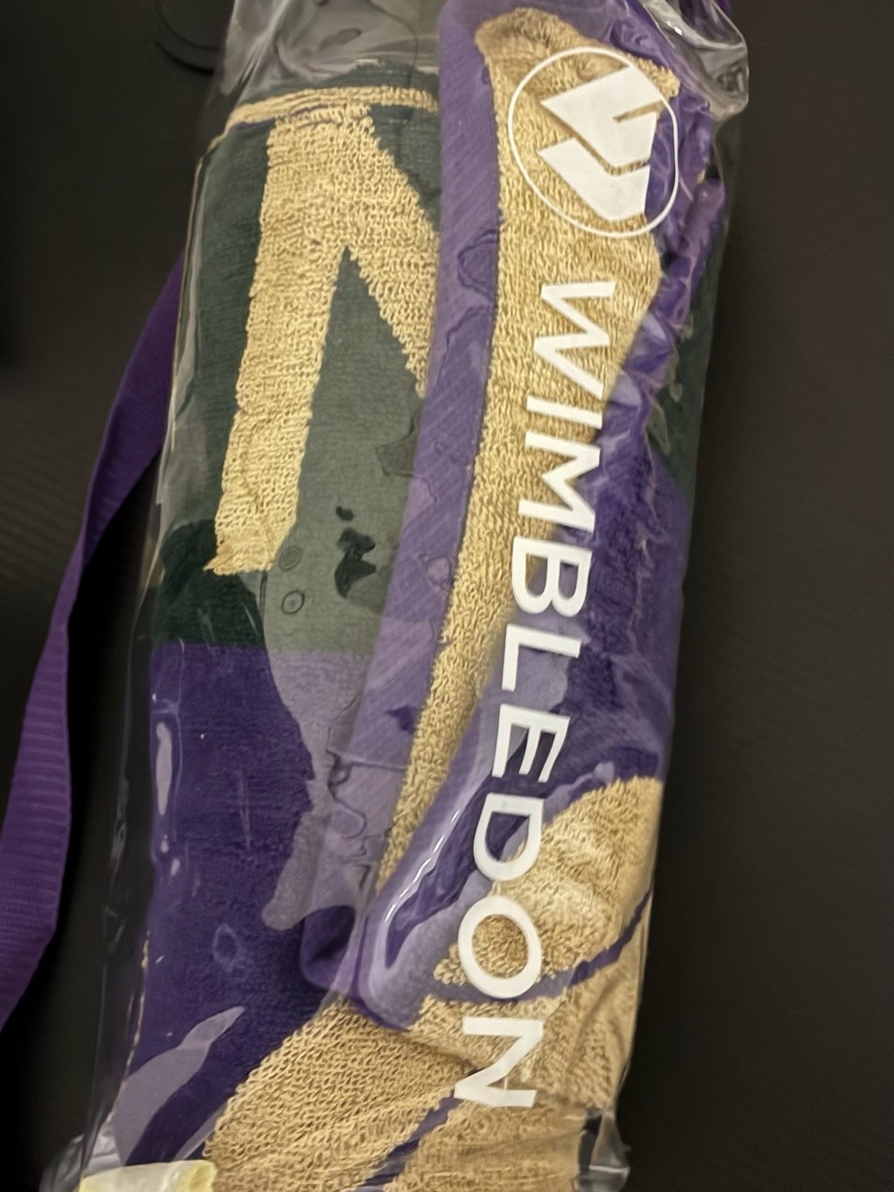 Official 2013 Wimbledon Tennis Towel Purple and Gold Travel Tote